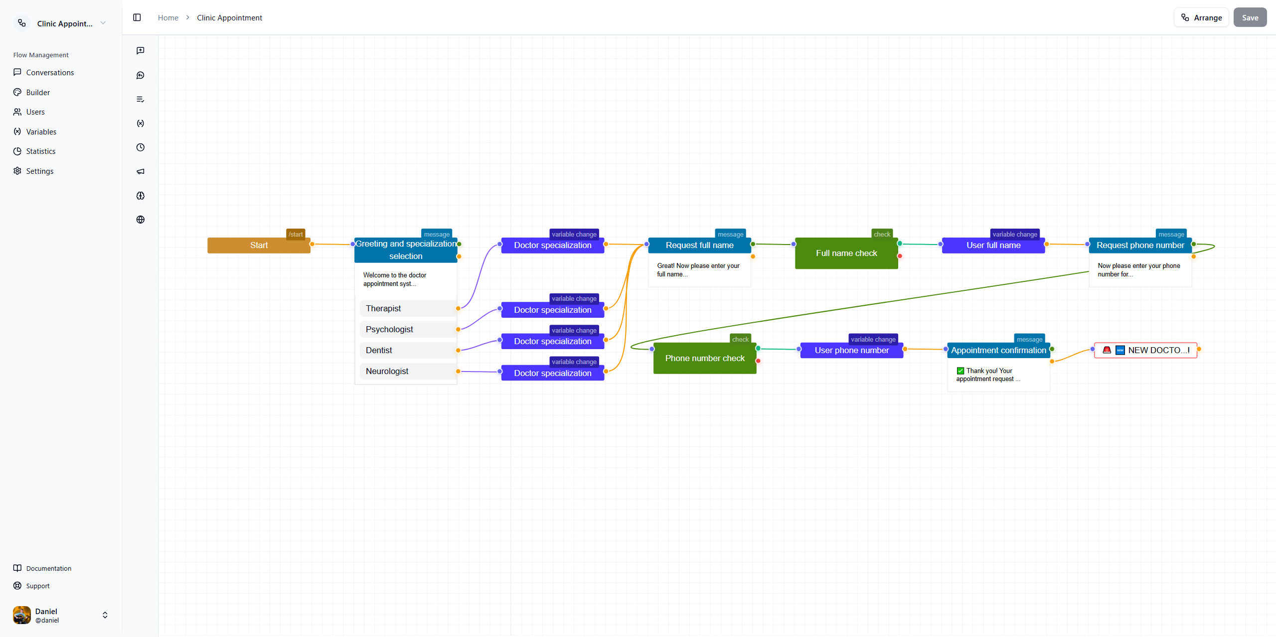 Bot builder screenshot